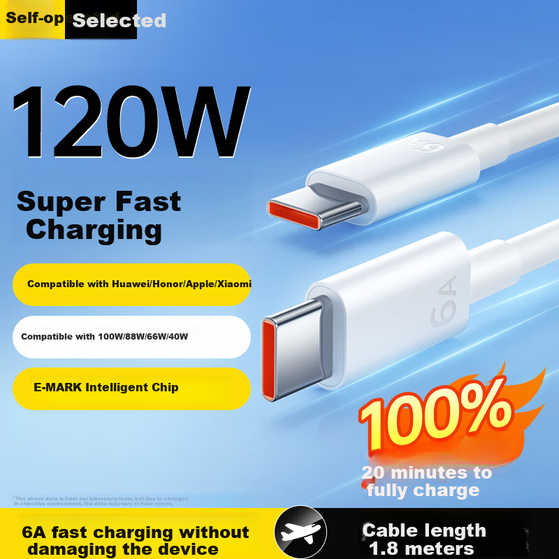 KOVOL 2m 120W Fast Charge Type-C Cable