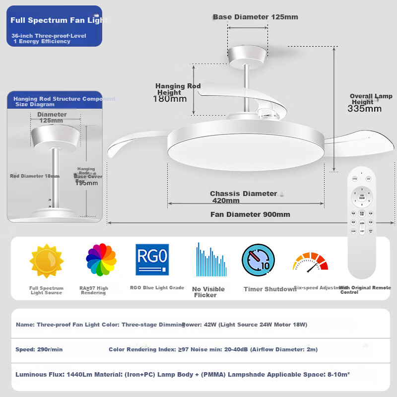 Foshanzhaoming Tri-Proof Fan Light