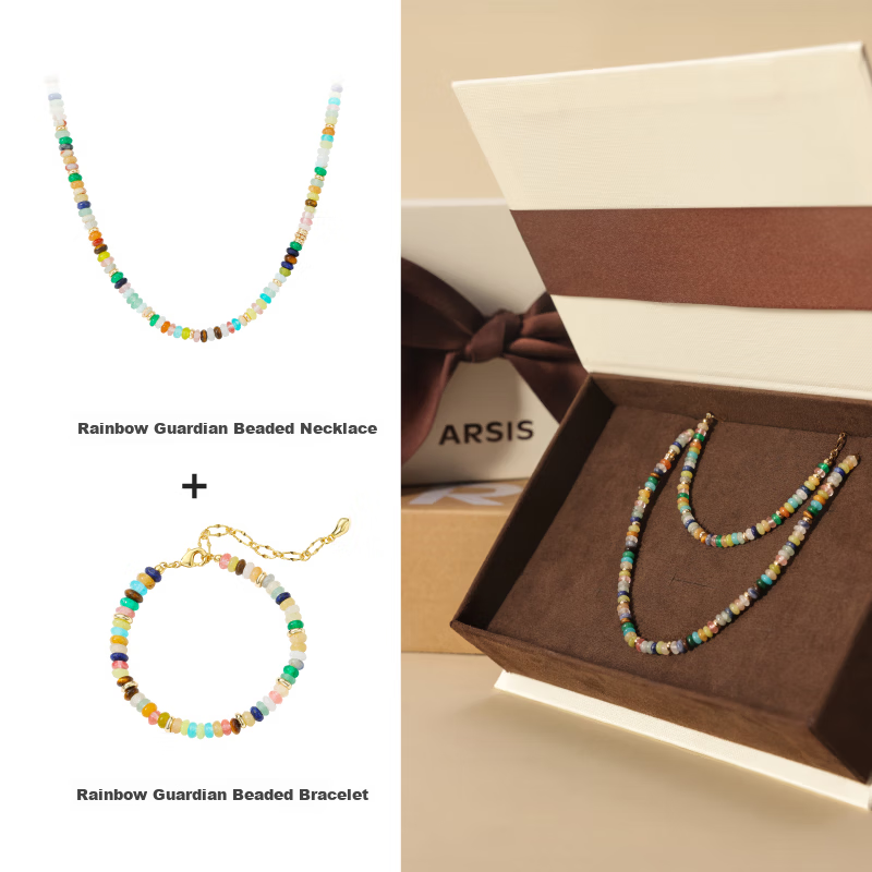 Arsis Butterfly Rainbow Necklace & Bracelet Set