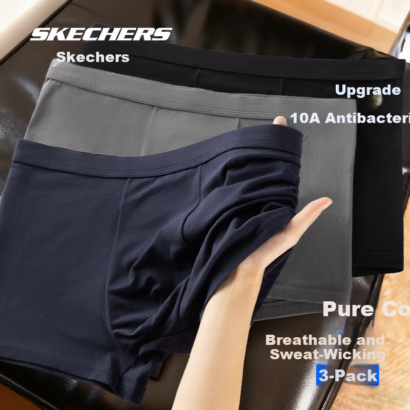 Skechers Men's Antibacterial Cotton Boxer Briefs