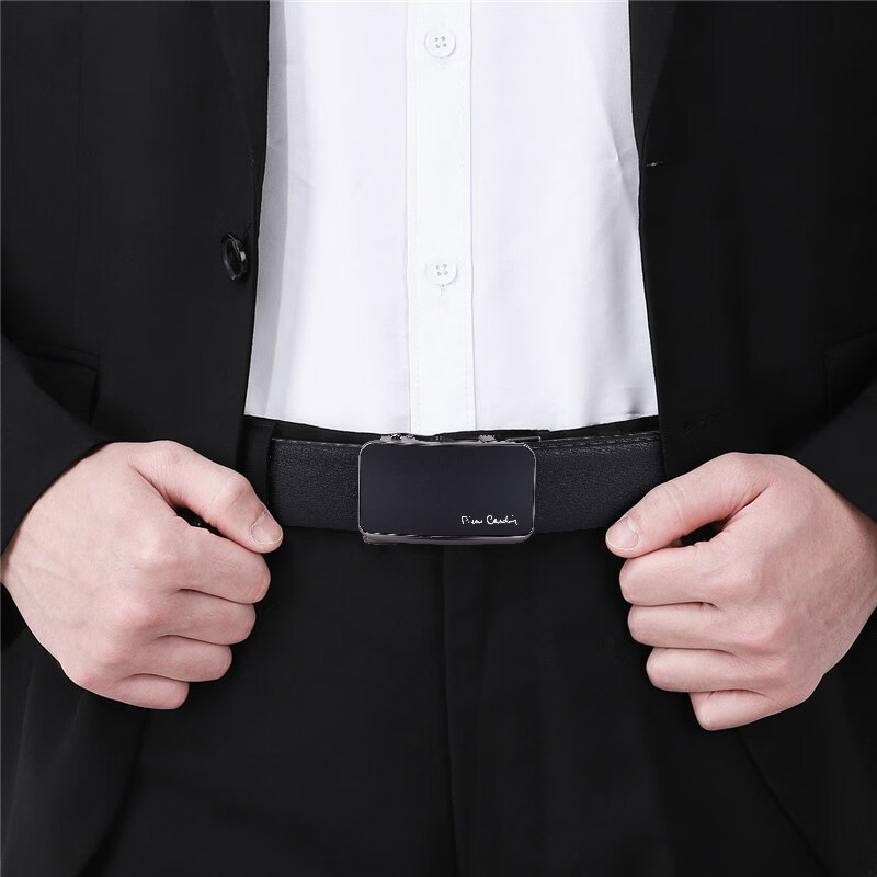 Pierre Cardin Men's Genuine Leather Belt with Automatic Buckle