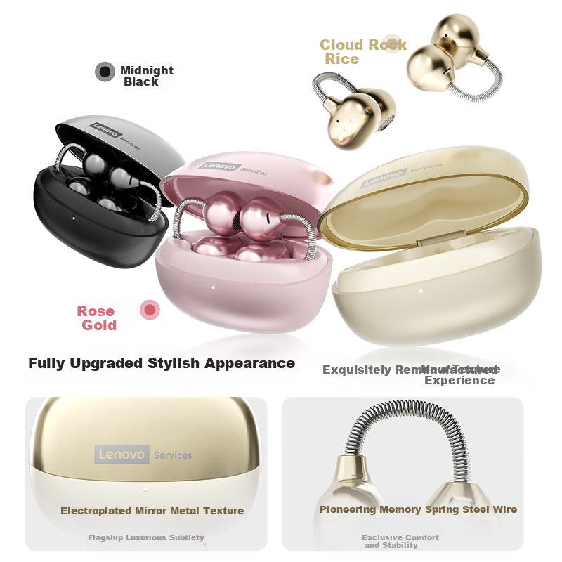 Lenovo LES120 Pink Open-Ear Bluetooth Headphones