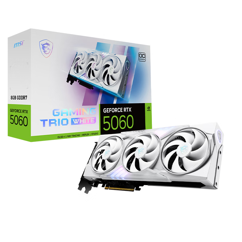 MSI White Dragon RTX 5060 8GB Gaming Graphics Card