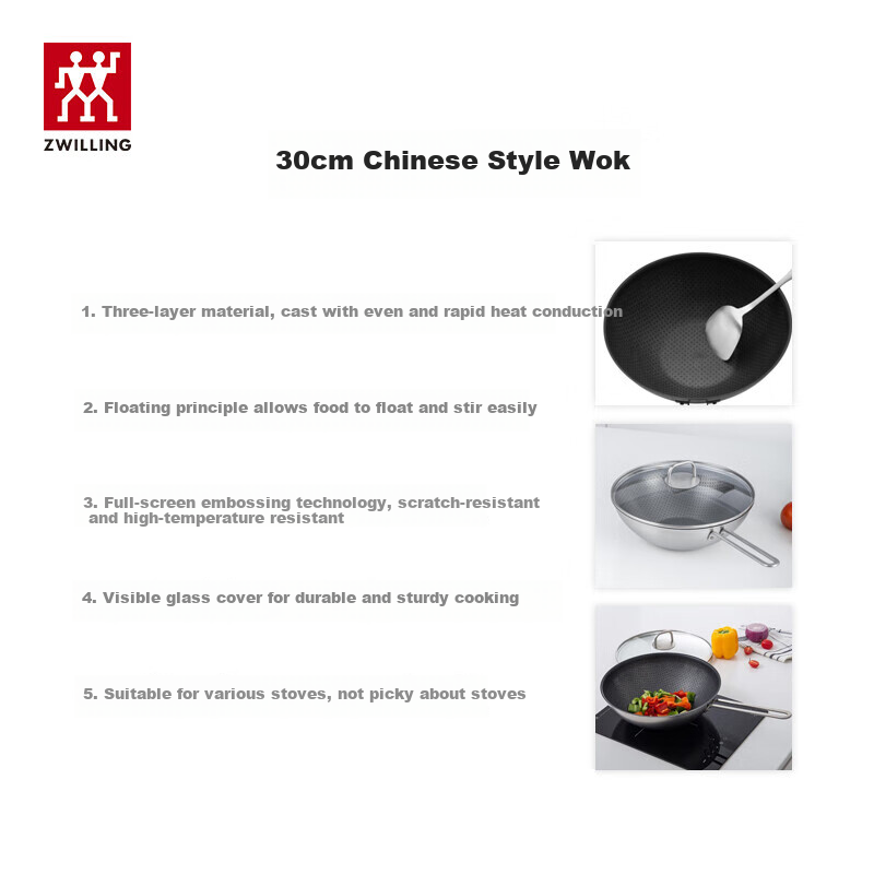 ZWILLING 8-Piece Cookware Set with Honeycomb Wok
