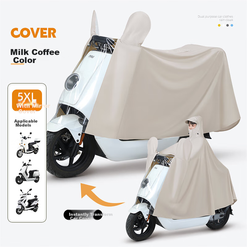 Beimei Women's Long Raincoat with Scooter Cover
