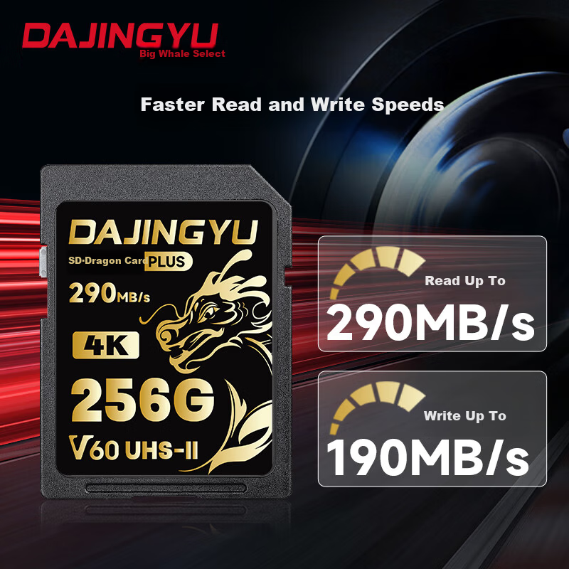 DAJINGYU Big Whale SD Card 256GB V60