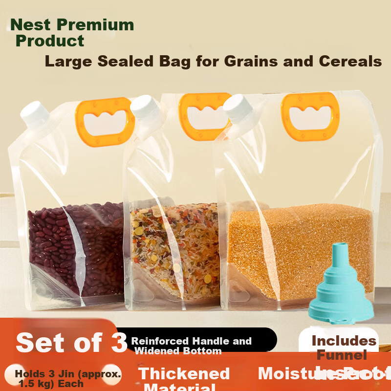 Chao Ji Jia Pin Grain Storage Bags - 3 Packs for Multi-Grain Protection