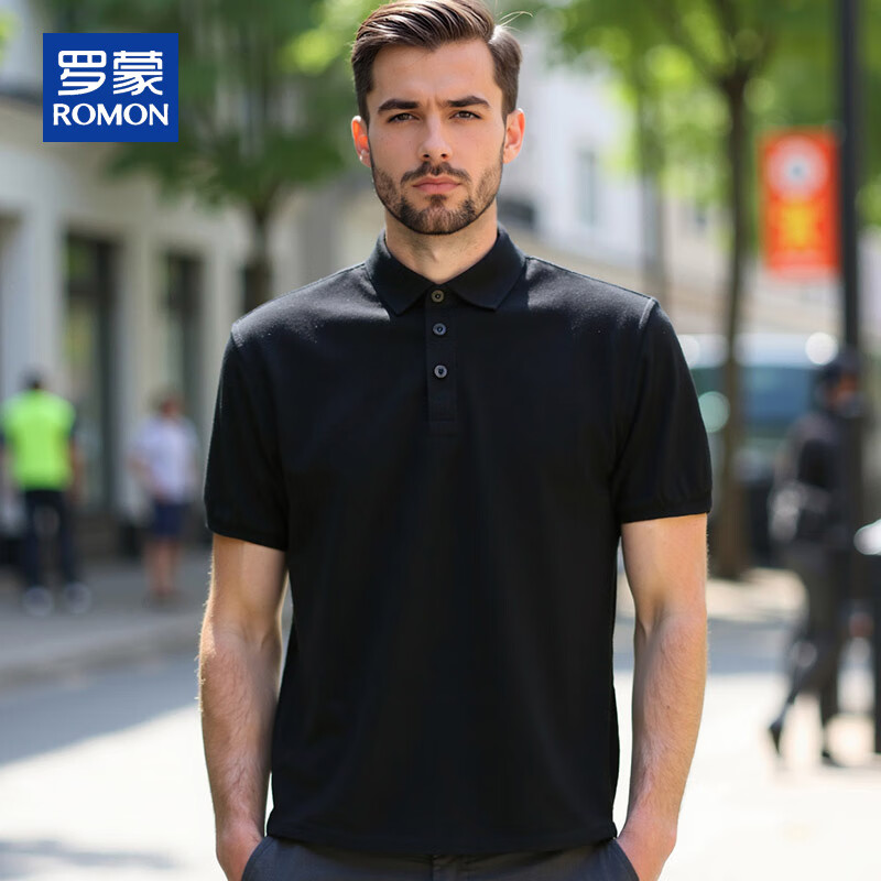 ROMON Men's Pure Cotton Summer Polo Shirt