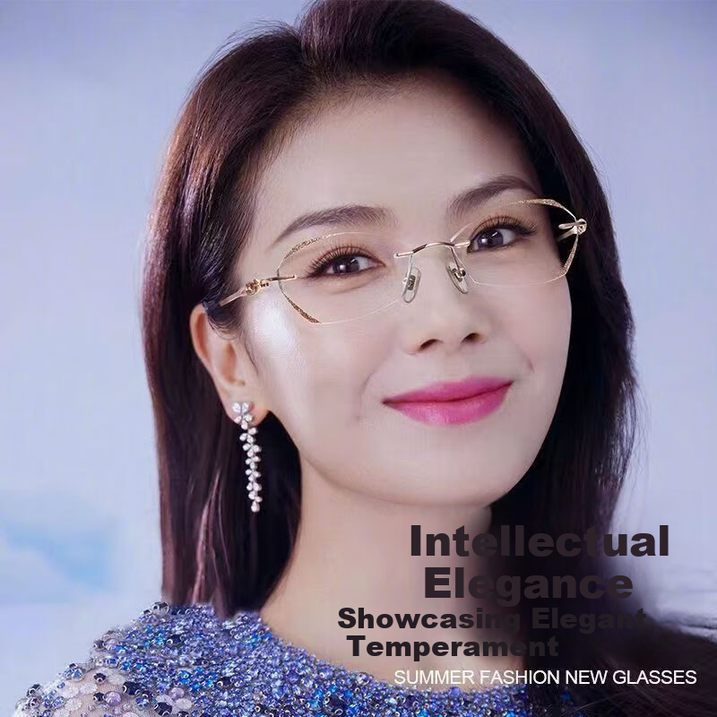Mumujian Gold Frameless Reading Glasses
