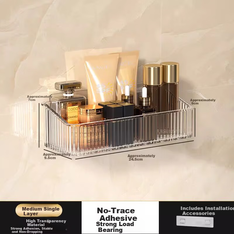 MUYA Transparent Wall-Mounted Bathroom Shelf