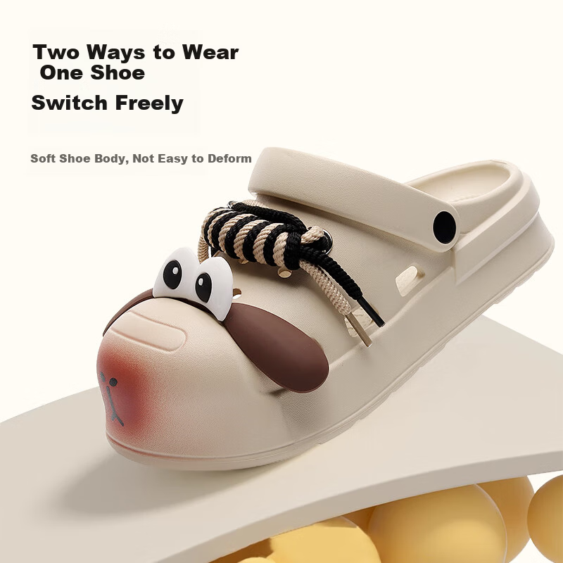 GUOLUOFEI Cute Big Eye Dog Clog Sandals