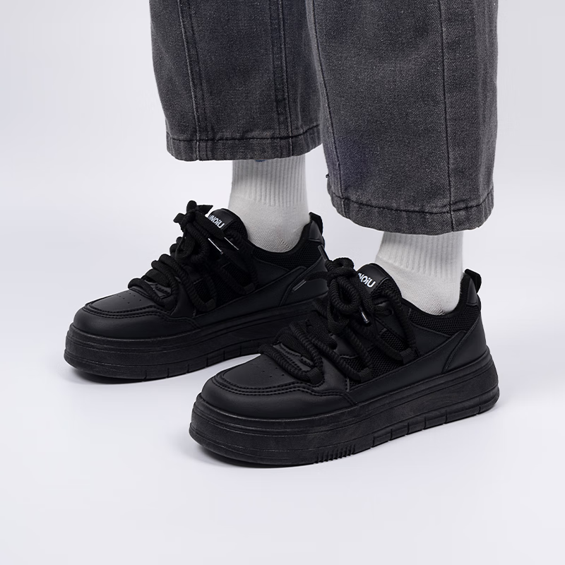 HUANQIU Women's Black Sneakers 2025 Autumn/Winter