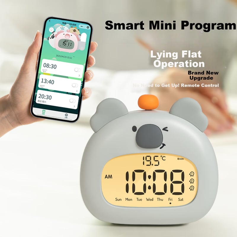 BANDIAN ORIGINALLITY Cute Smart Alarm Clock for Students' Wake-Up, Cartoon Desktop Electronic Clock