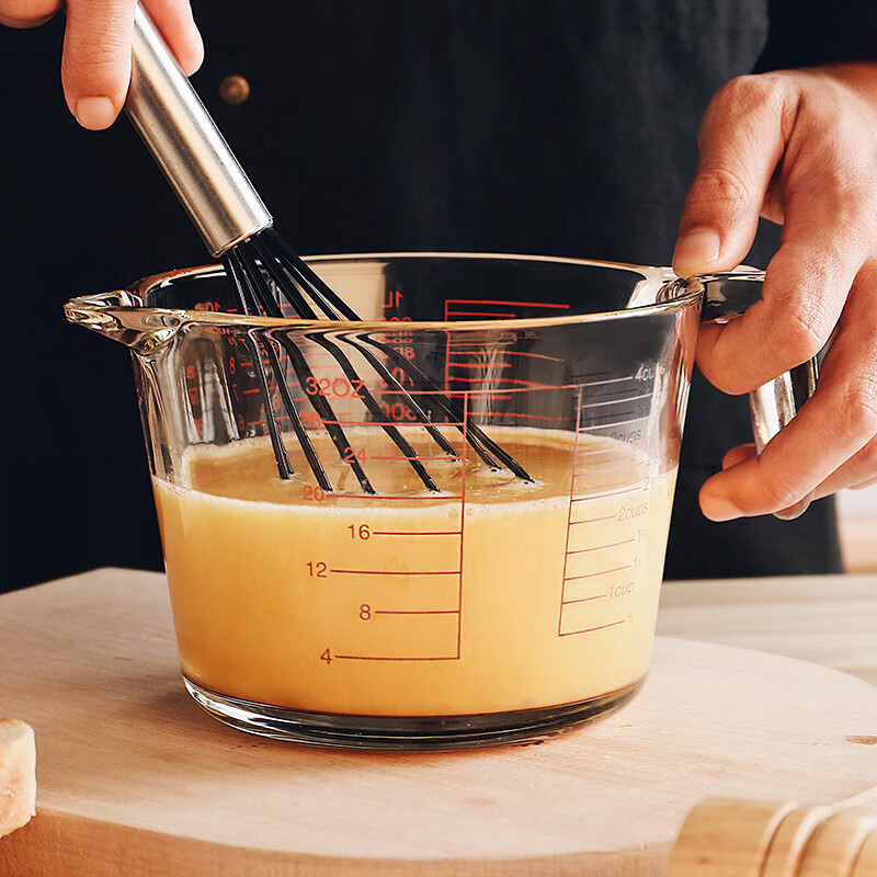 CRISTALGLASS 1000ml Heat-Resistant Glass Measuring Cup with Filter