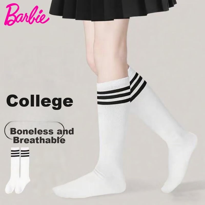 Barbie Kids Long Socks - Soft Mid-Calf for Spring/Autumn