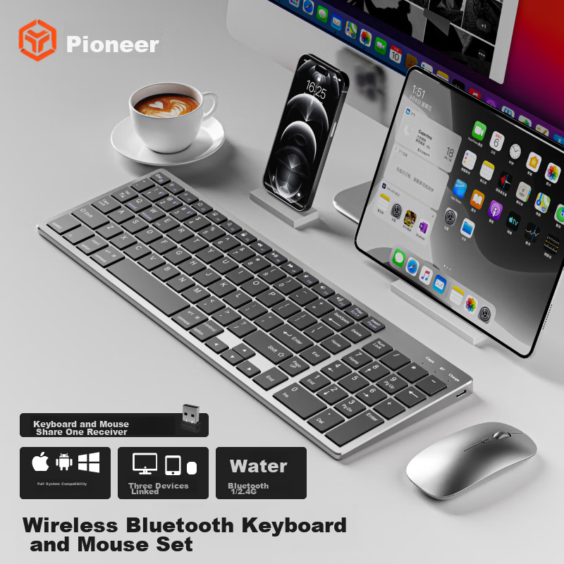 EWEADN Silent Bluetooth Keyboard & Mouse Set