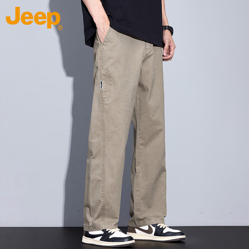 JEEP Men's Casual Cargo Pants - Spring Summer Pure Cotton