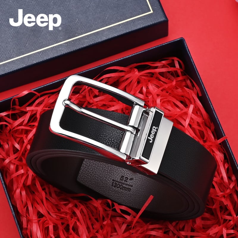 JEEP Men's Leather Belt with Pin Buckle - Perfect Gift