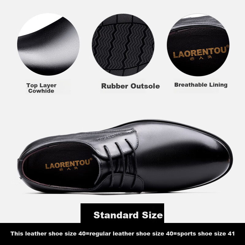 LAORENTOU Men's Business Formal Leather Shoes