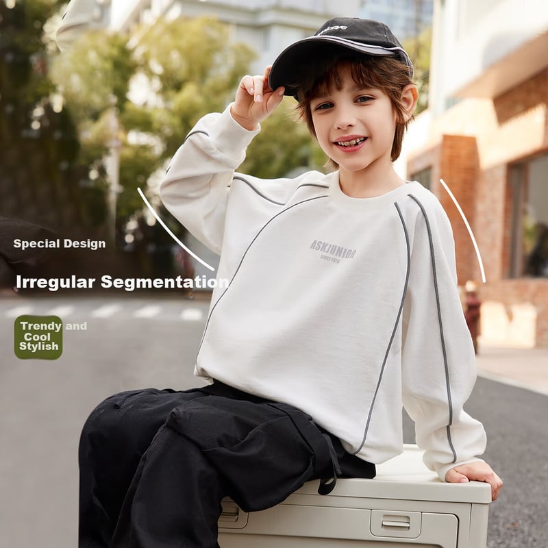 ASK JUNIOR Kids' Irregular Split Sweatshirt