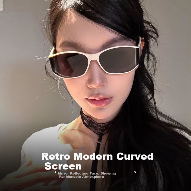 Fenchi Retro Cat Eye White Frame Sunglasses