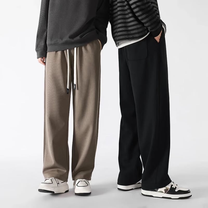 Homlean American-Style Wide-Leg Pants