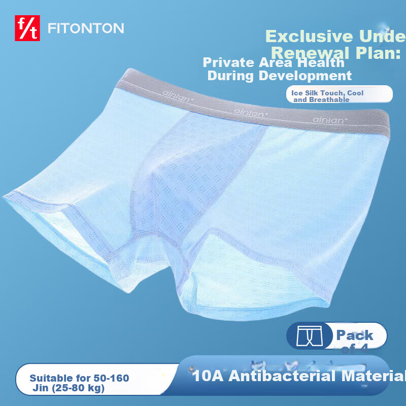 FitonTon Ice Silk Antibacterial Underwear for Teen Boys