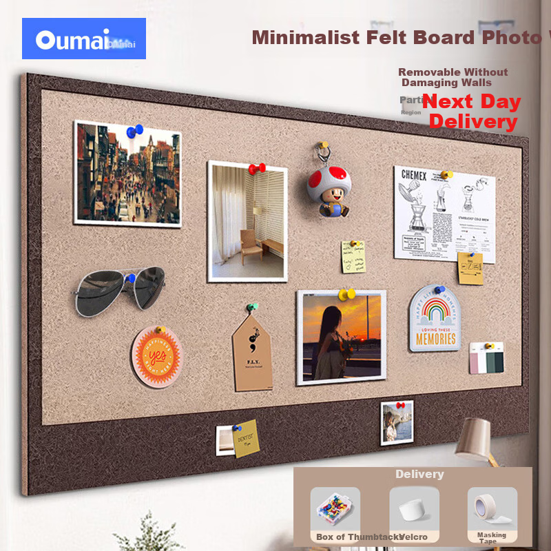 Omai Felt Board Wall Sticker - 60x80cm Decorative Display