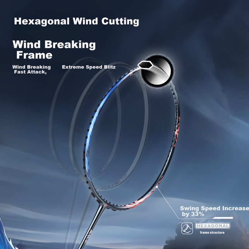 KAWASAKI Badminton Racket - Gengjianfeng Qie 5 Ultra-Light Carbon Fiber