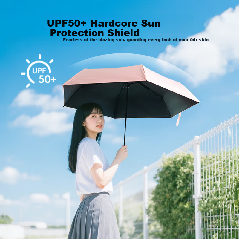 MINISO Colorful Macaron 3-Fold Sunscreen Umbrella - Candy Yellow