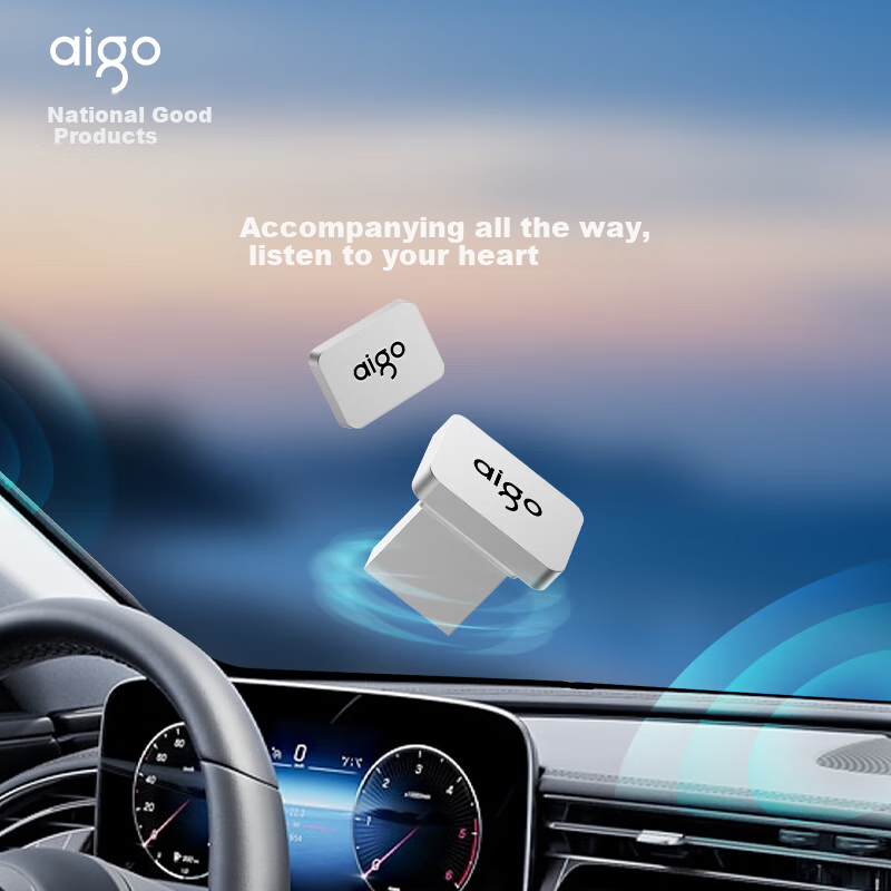 Aigo 64GB USB2.0 Car Flash Drive C1A Mini, Silver