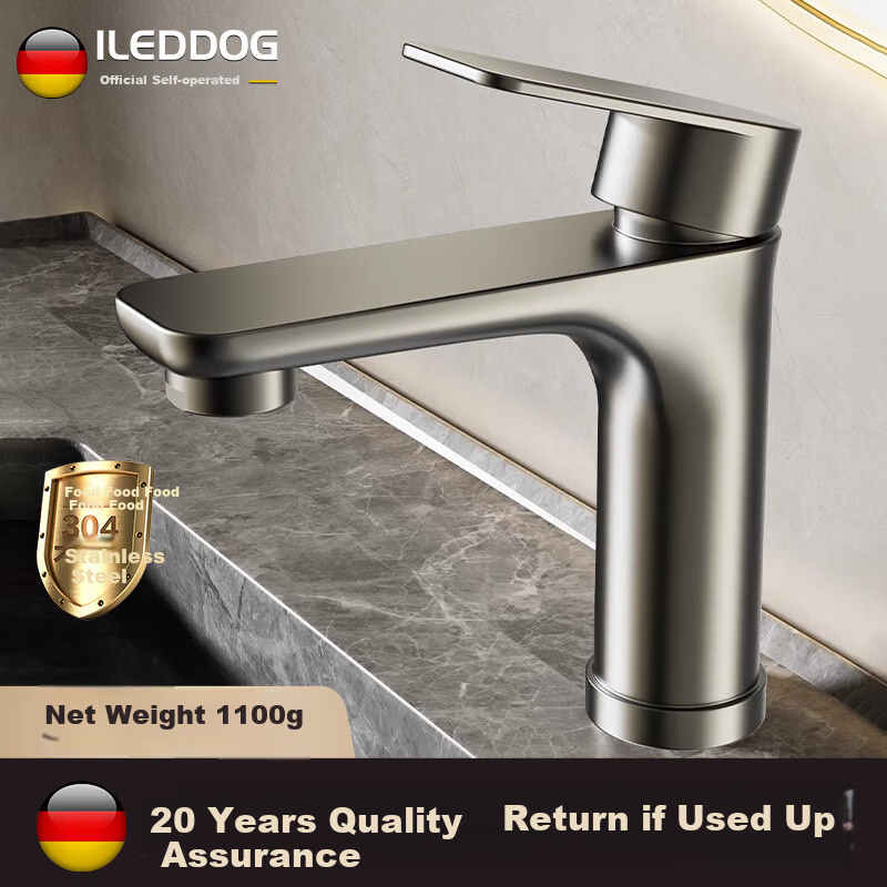 ILeddog 304 Stainless Steel Basin Faucet