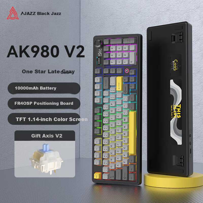 AJAZZ AK980V2 Tri-Mode Wireless Mechanical Keyboard