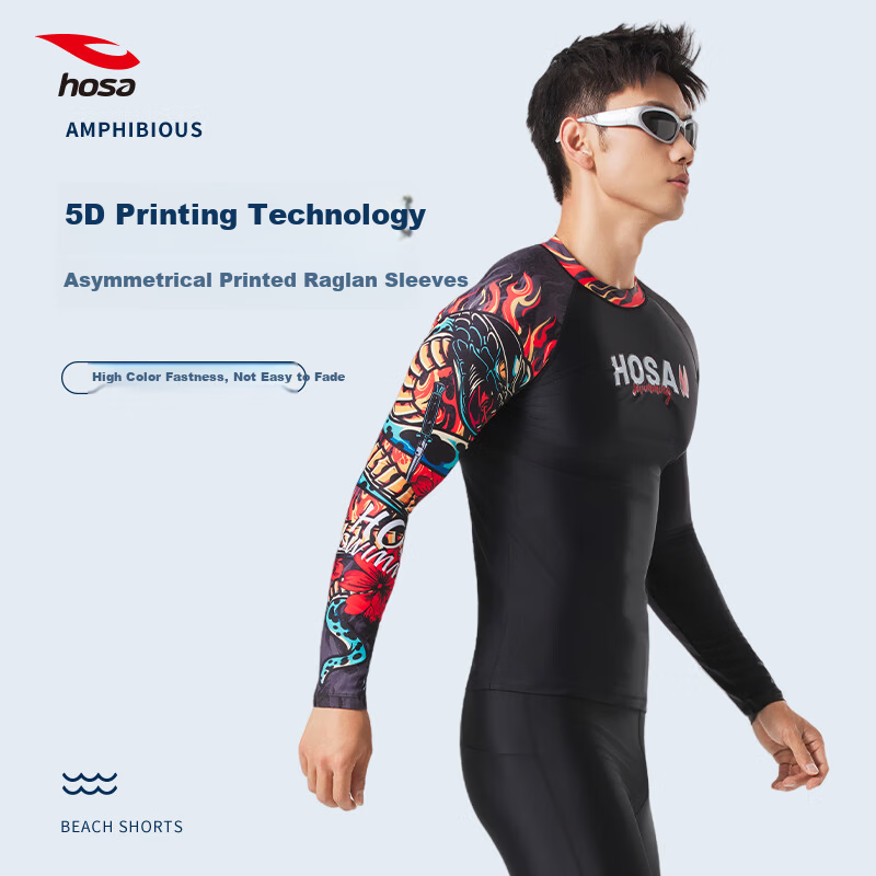 Hosa Men's Long Sleeve Sun Protection Rash Guard