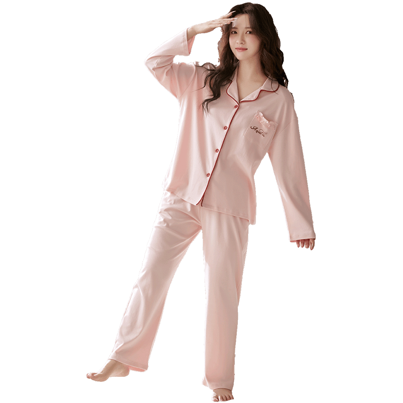 Yiershuang 100% Cotton Women's Autumn Winter Pajama Set