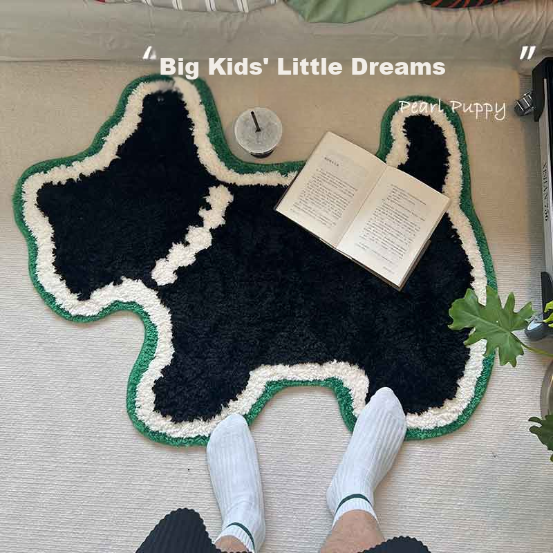 Shandian Cute Cartoon Dog Shaped Plush Rug