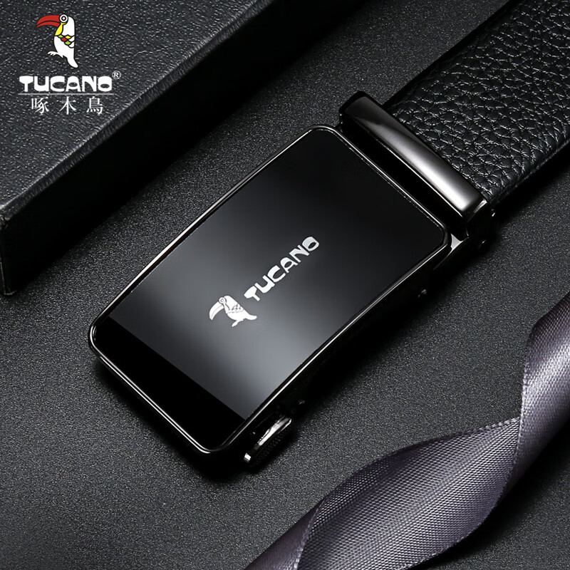 TUCANO Men's Leather Belt with Automatic Buckle