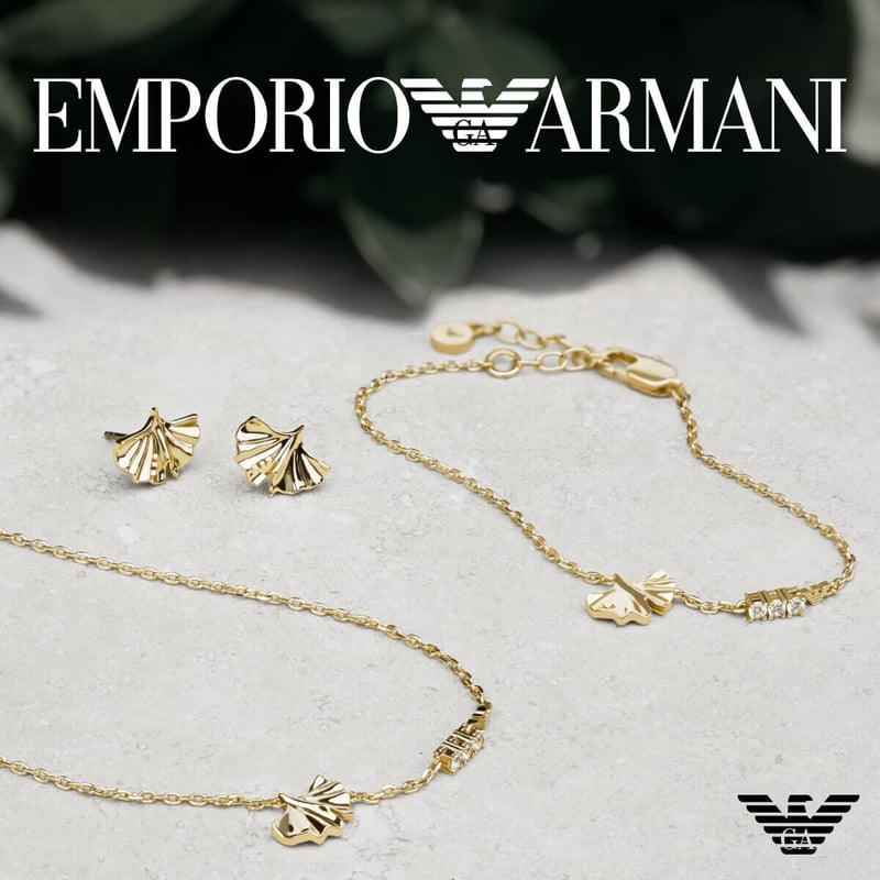 EMPORIO ARMANI Ginkgo Leaf Stud Earrings