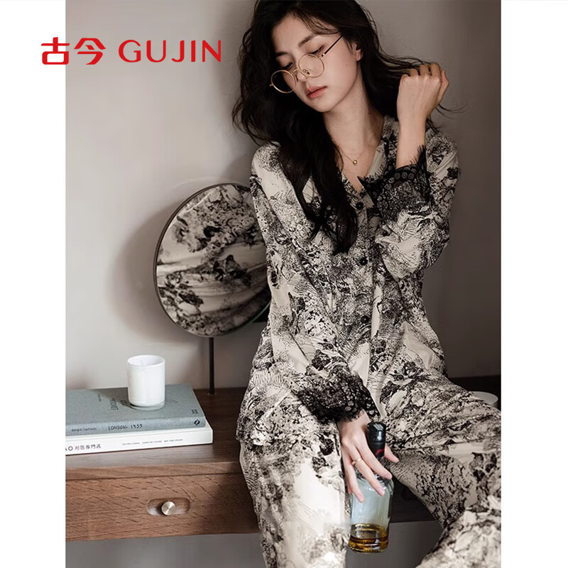 GUJIN Pure Cotton Women's Pajamas Long Sleeve
