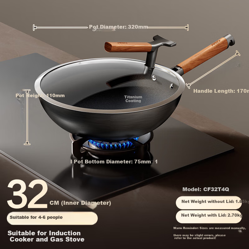 ASD Wok Titanium Non-Stick Pan