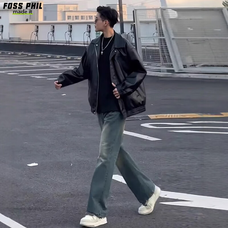 Foss Phil Vintage PU Leather Jacket