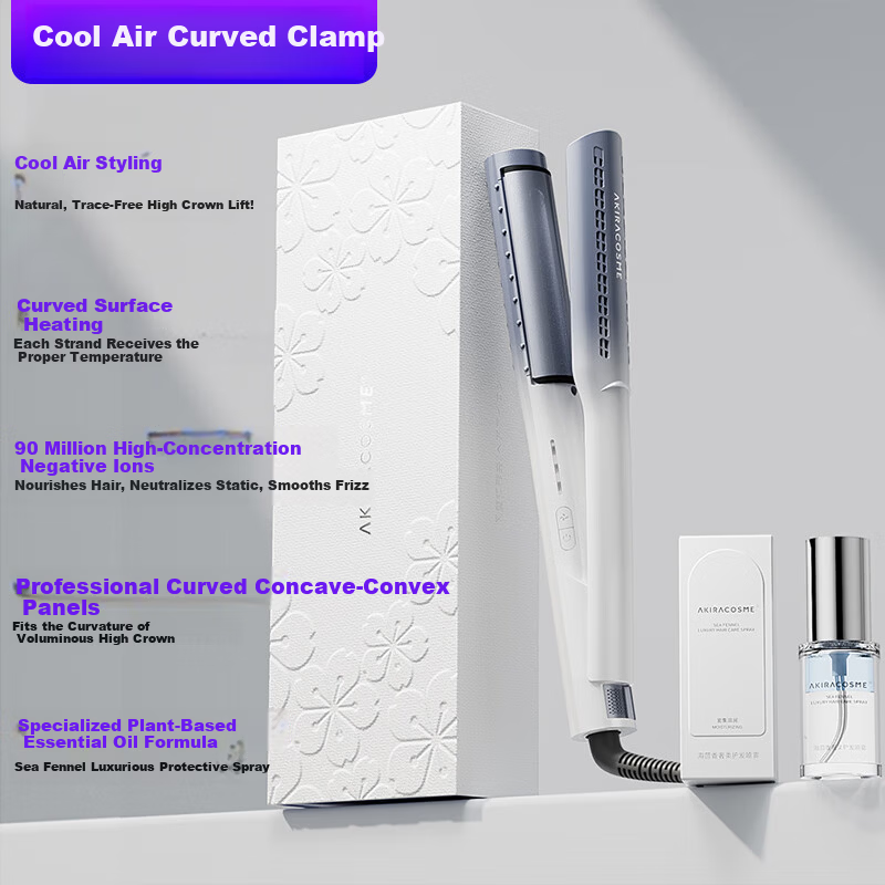 AKiracosme Aijila Cold Air Curved Curling Iron