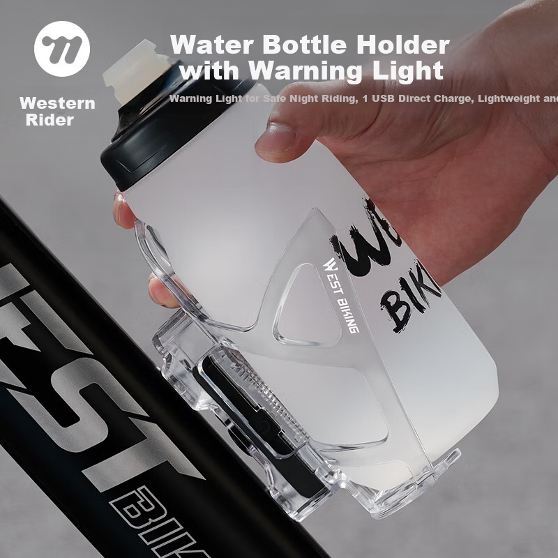 WestBiking Water Bottle Holder with Rear Light