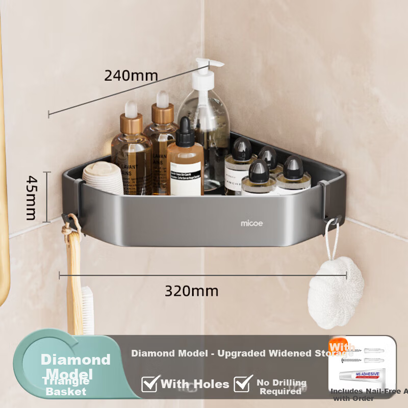 MICOE Space Aluminum Corner Shelf