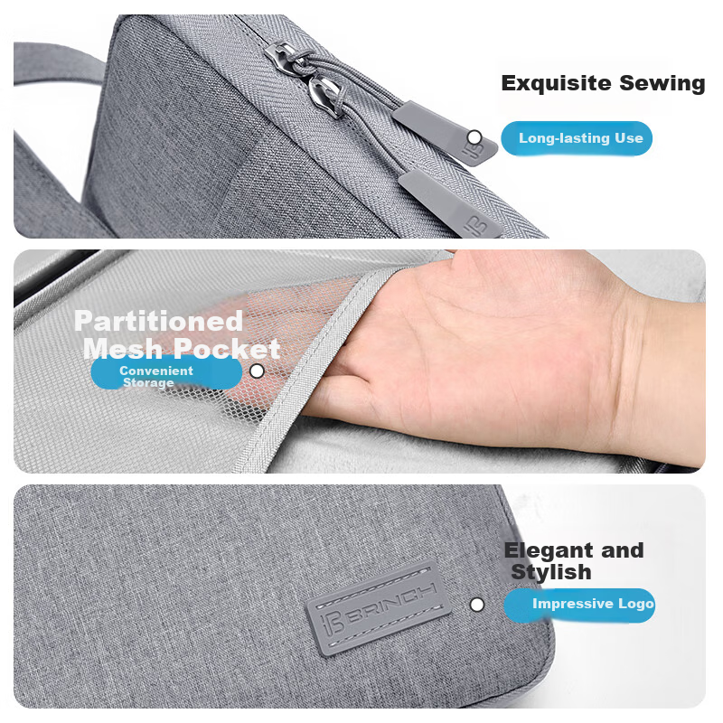 BRINCH Full-Open Laptop Bag for 12-13.3 Inch Laptops