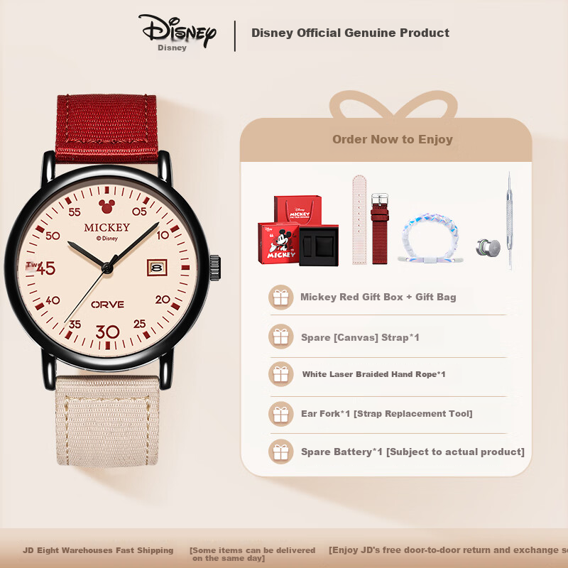 Disney Mickey Canvas Watch for Teen Girls