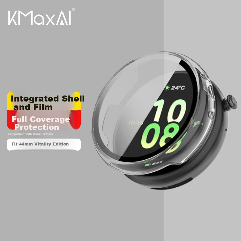 KMaxAI Tempered Glass + Hard Case for Honor Watch Fit