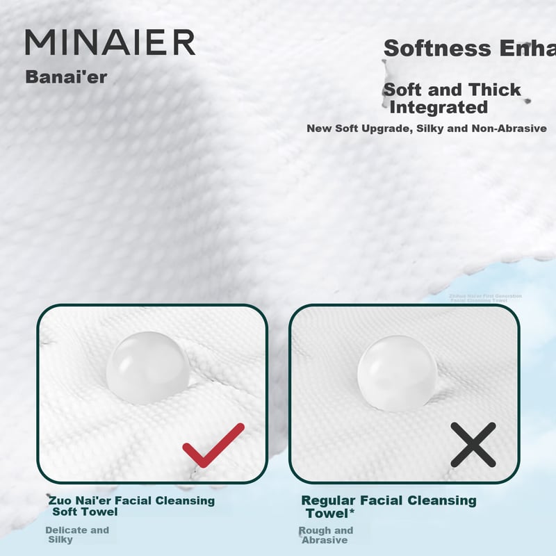 Minai'er Thick Soft Facial Wipes for Baby & Makeup Removal
