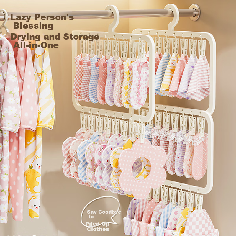 FAJIENUO Sock Drying Rack - Multifunctional Underwear Hanger, 26-Fold Round Design