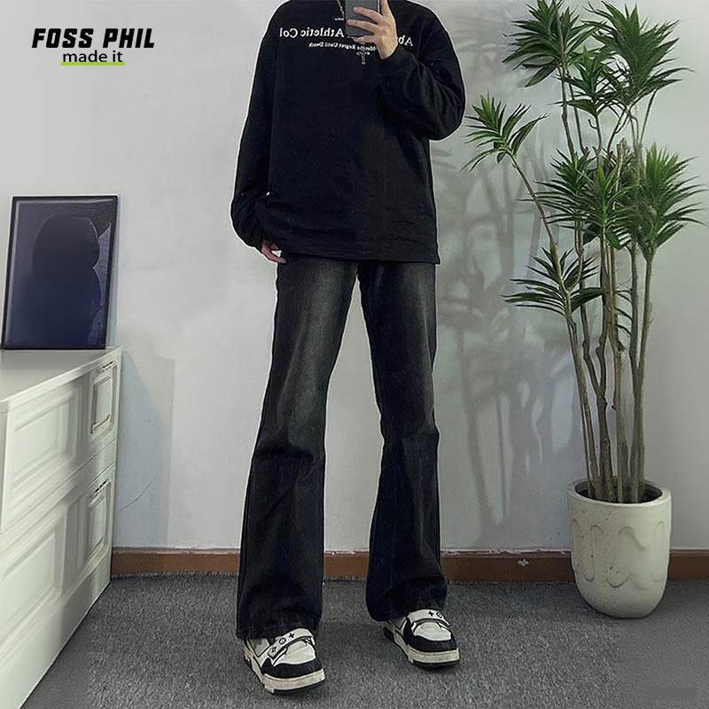 Foss Phil Gradient Jeans - Retro Washed Straight-Leg Pants